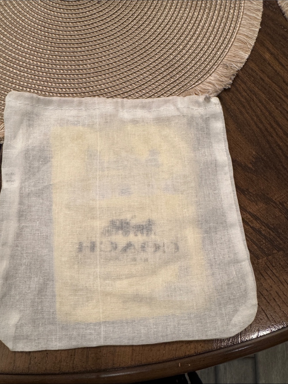 Coach Cream and Black Logo Drawstring Dust Bag - Picture 4 of 4